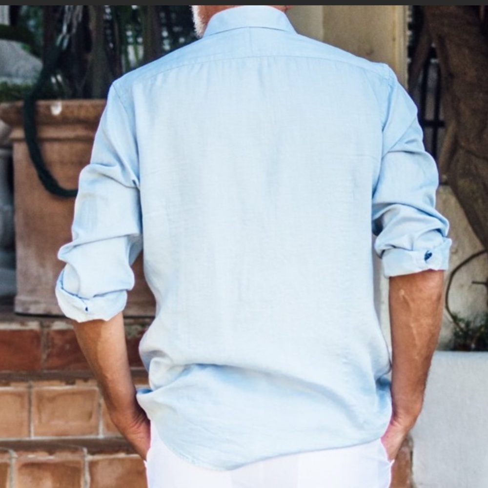 Les Canebiers NWF Men’s Linen Shirt - Sand Lauriers - Picture 6 of 6